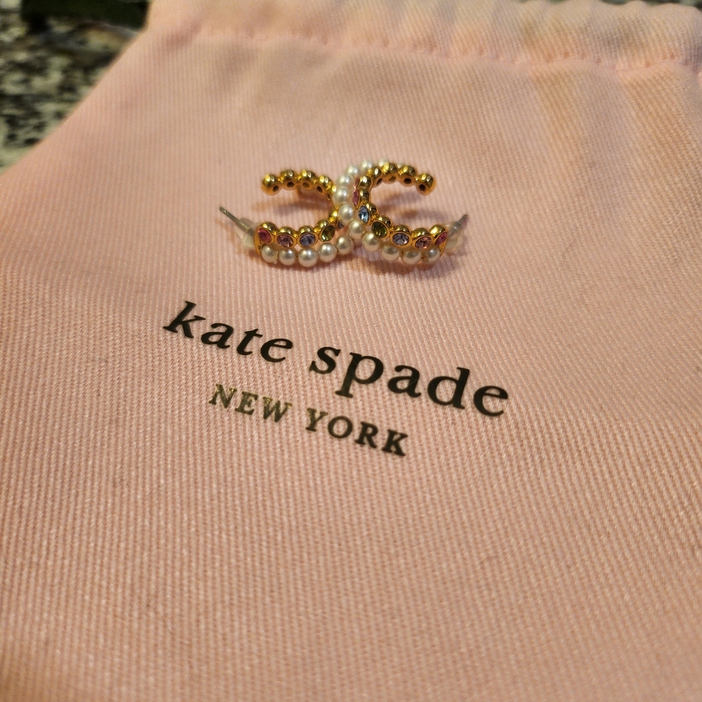 Kate Spade Double Pearl Hoops